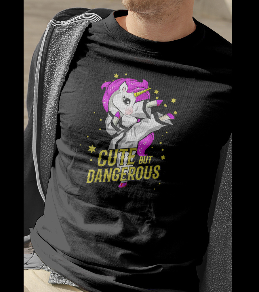 Cute But Dangerous Unicorn Martial Arts Taekwond Girl T-Shirt