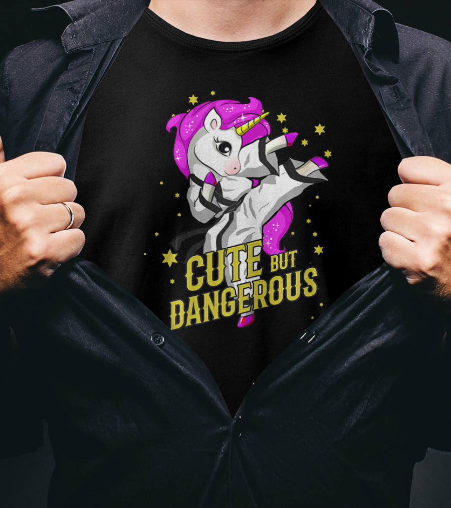 Cute But Dangerous Unicorn Martial Arts Taekwond Girl T-Shirt