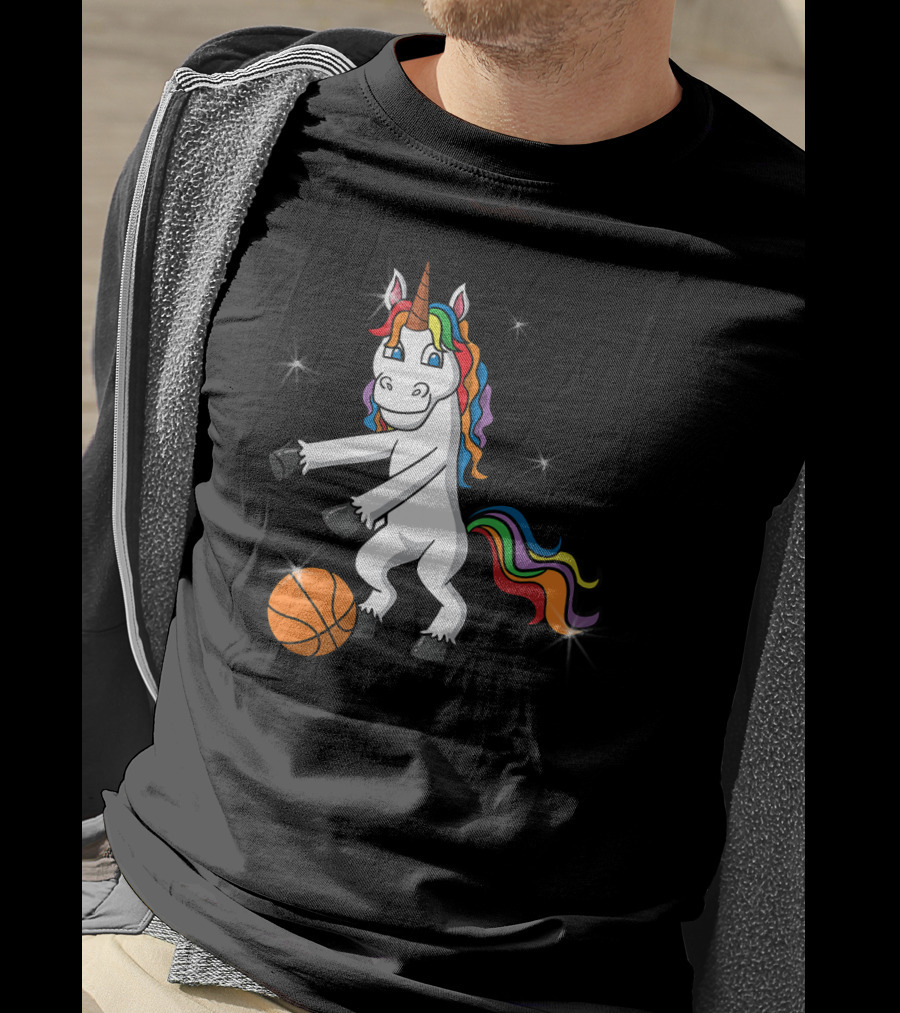 Unicorn Girls Women Floss Like Dancing Basketball T-Shirt