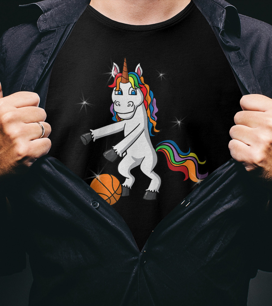 Unicorn Girls Women Floss Like Dancing Basketball T-Shirt
