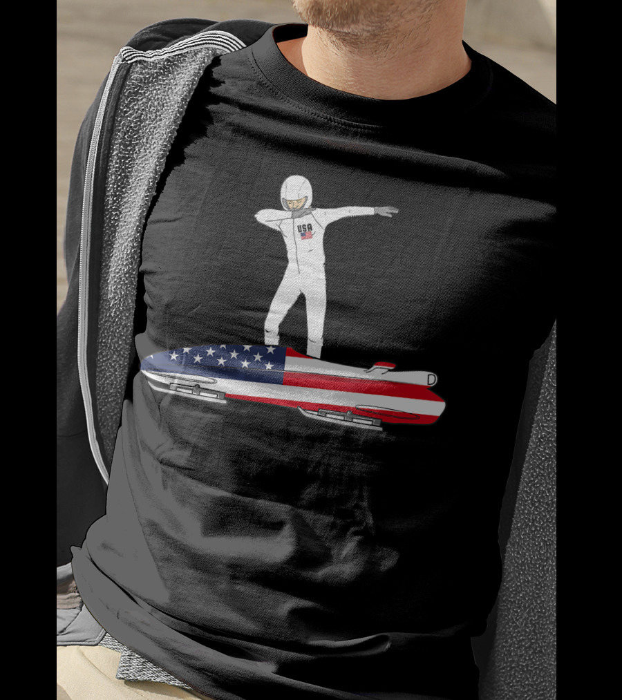 USA Bobsled Dabbing United States Flag Suit T-Shirt