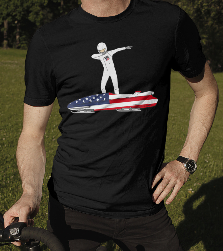 USA Bobsled Dabbing United States Flag Suit T-Shirt