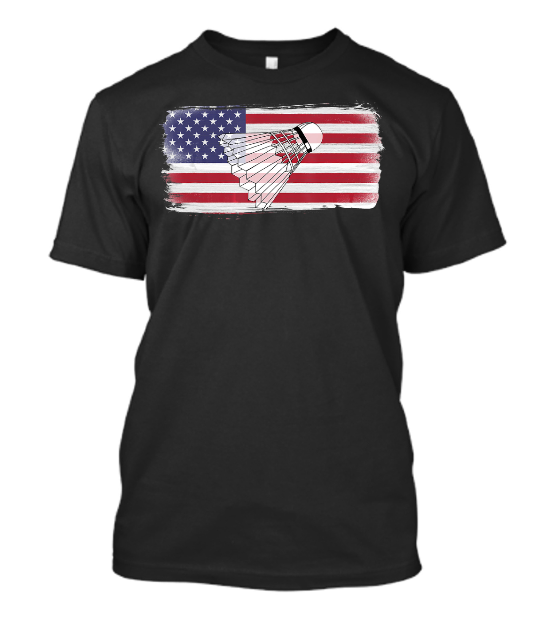 USA American Flag Badminton Shuttlecock Perfect Player T-Shirt