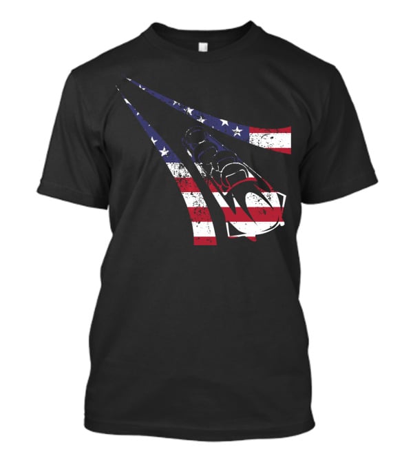 USA American Flag Bobsled Track T-Shirt