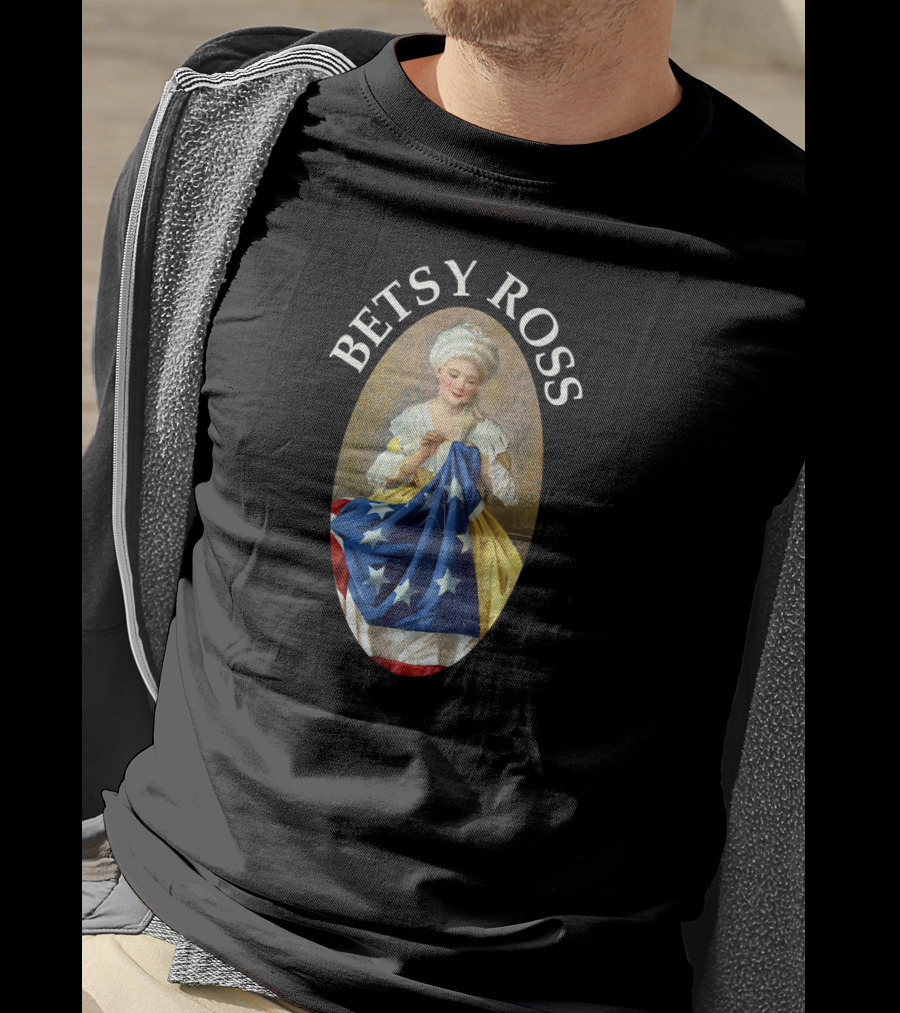 Betsy Ross Sewing American Flag T-Shirt