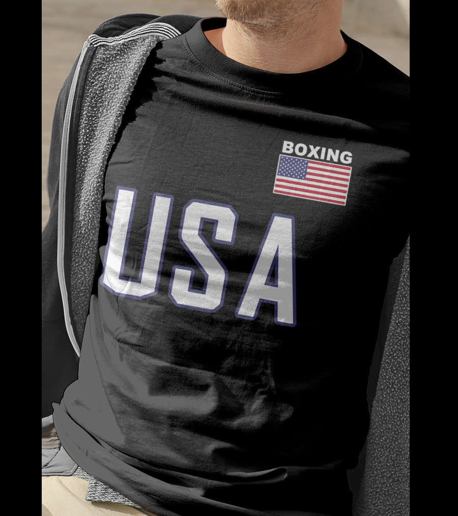 USA Boxing Flag Training Pocket T-Shirt