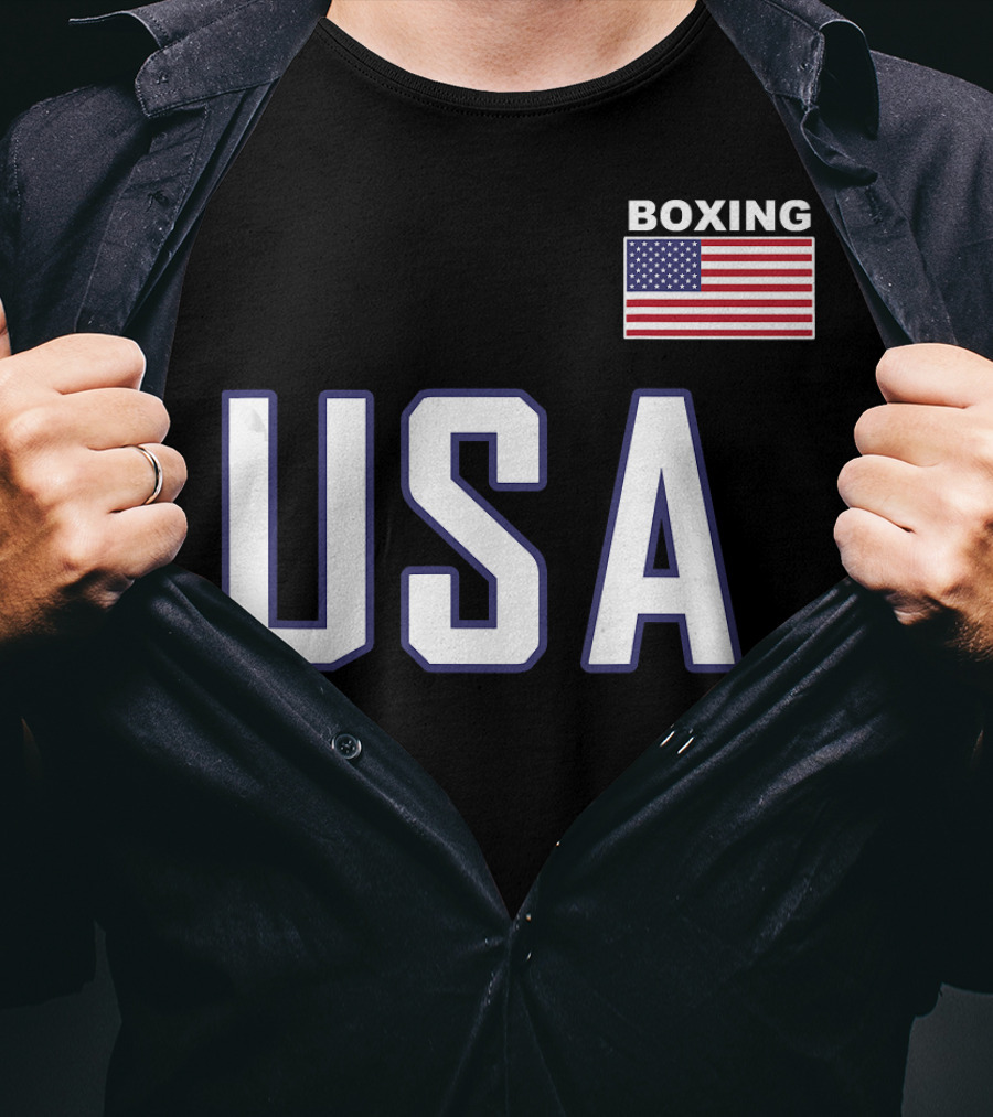 USA Boxing Flag Training Pocket T-Shirt