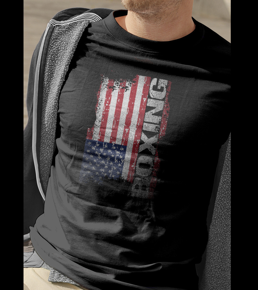 USA Flag Boxing Grunge T-Shirt