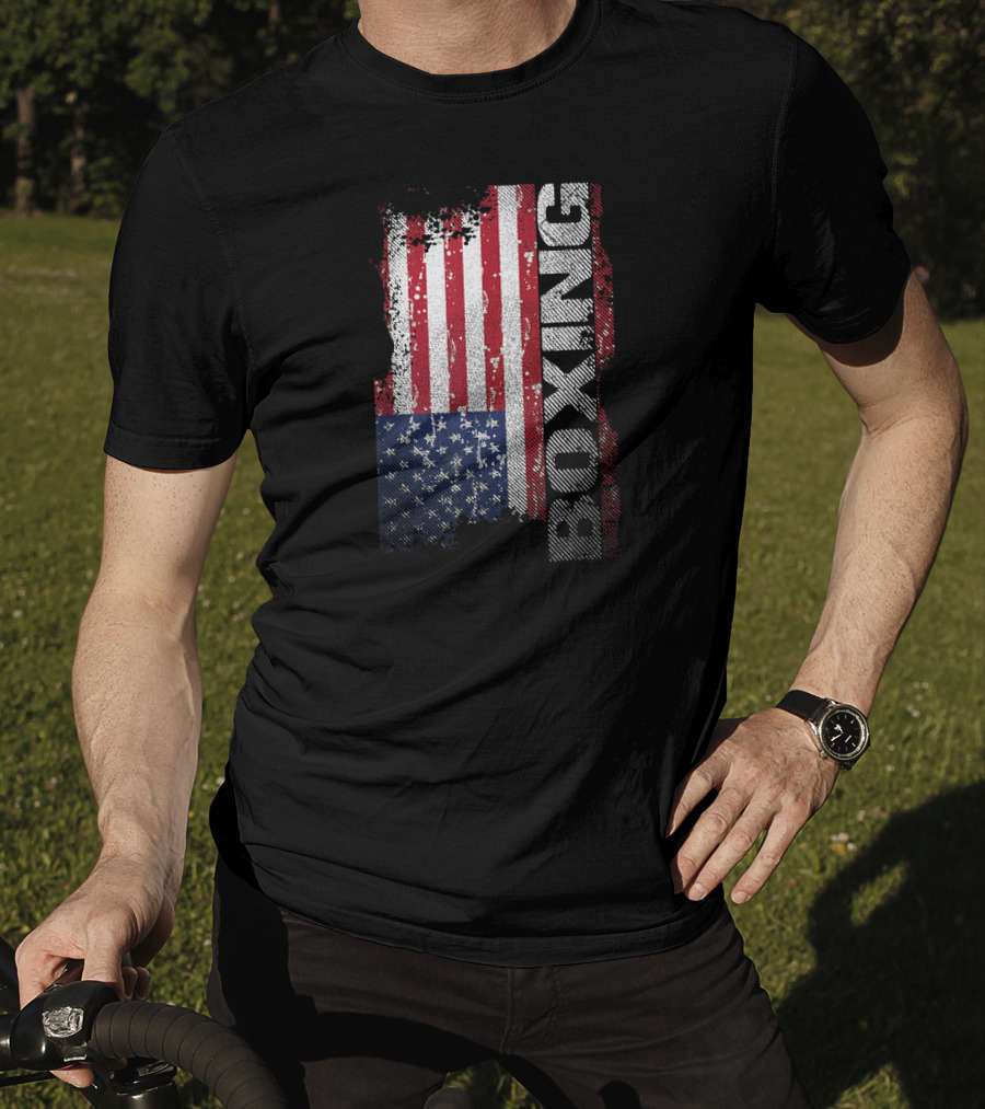 USA Flag Boxing Grunge T-Shirt