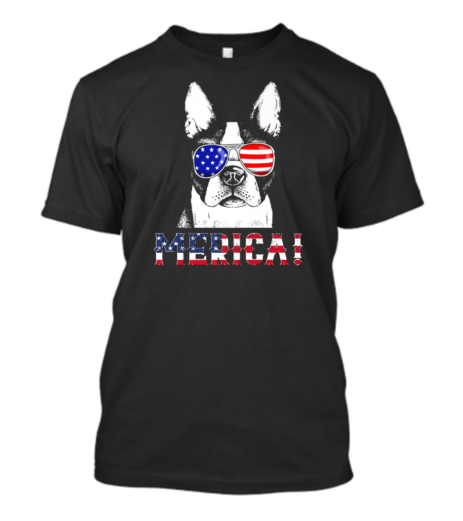 MERICA USA Flag French Bulldog Sunglasses T-Shirt