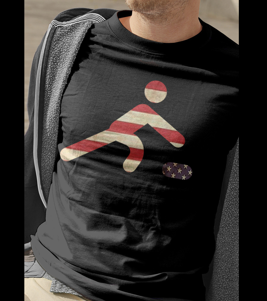 USA Funny Flag Curling American Fan Sports T-Shirt