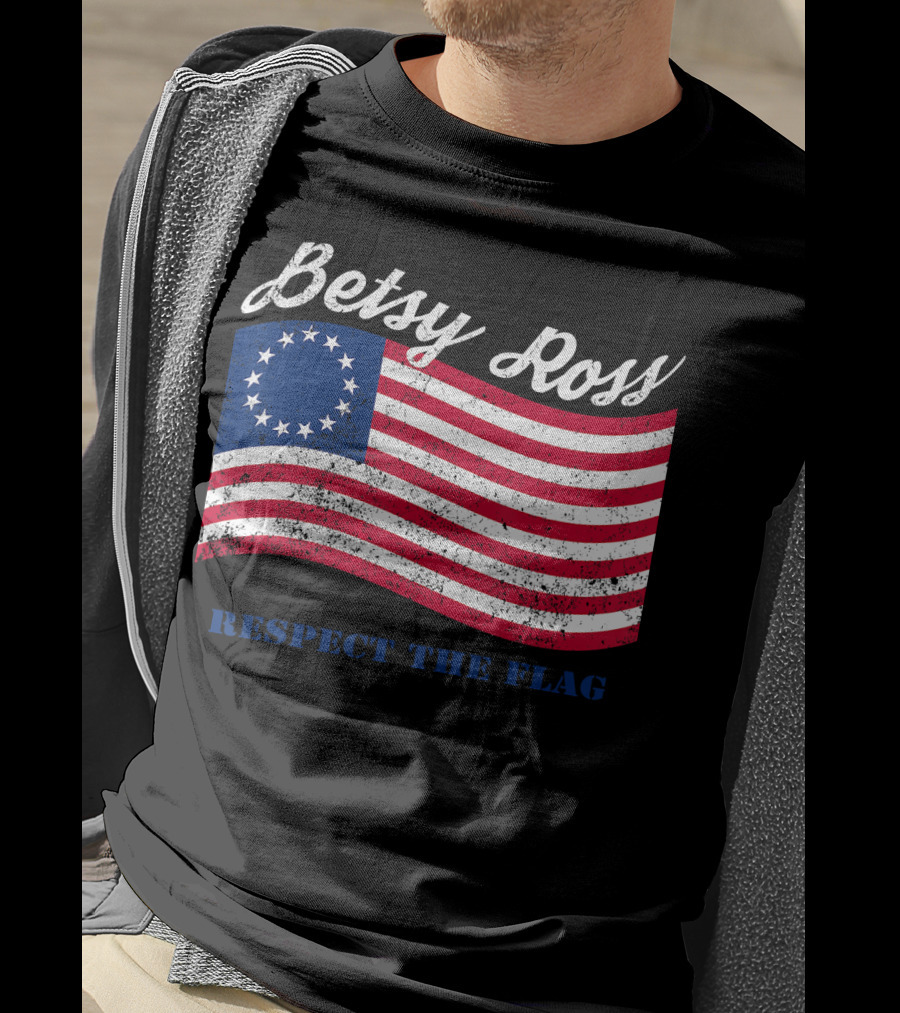 Betsy Ross Vintage American Flag Respect The Flag T-Shirt