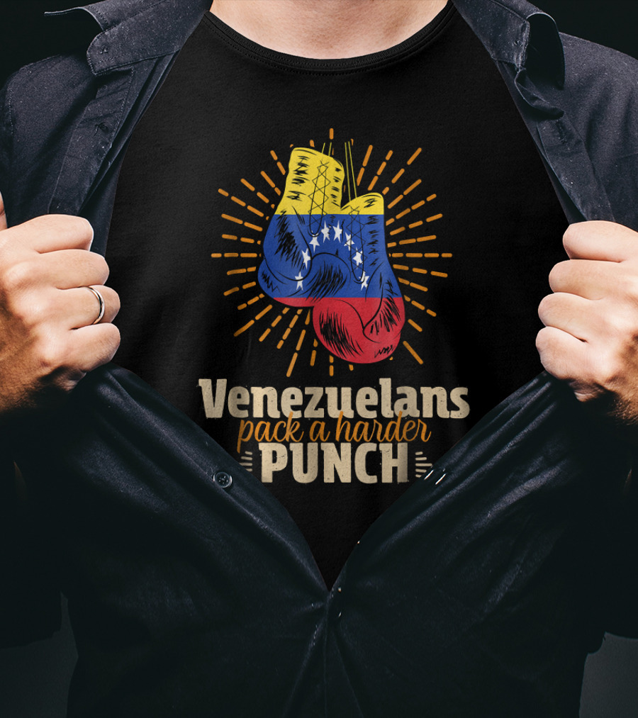 Venezuelans Pack A Harder Punch Boxing Flag T-Shirt