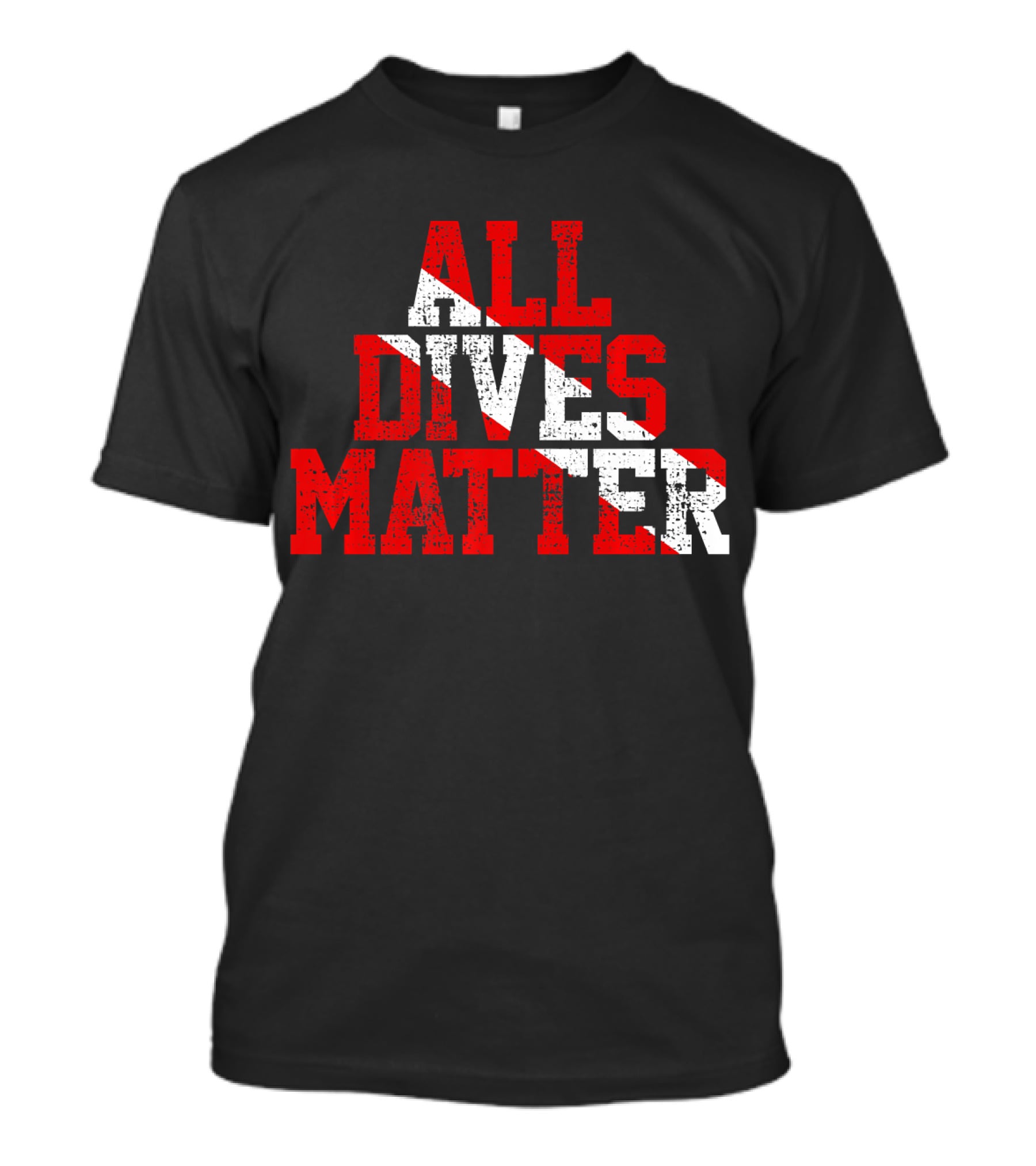 Vintage All Dives Matter Diving Diver Sta Red And White Dive Flag T-Shirt