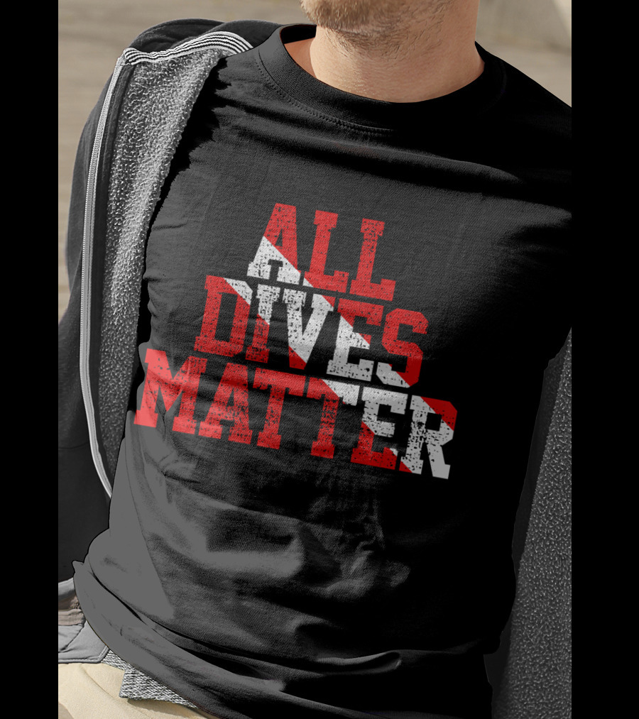 Vintage All Dives Matter Diving Diver Sta Red And White Dive Flag T-Shirt