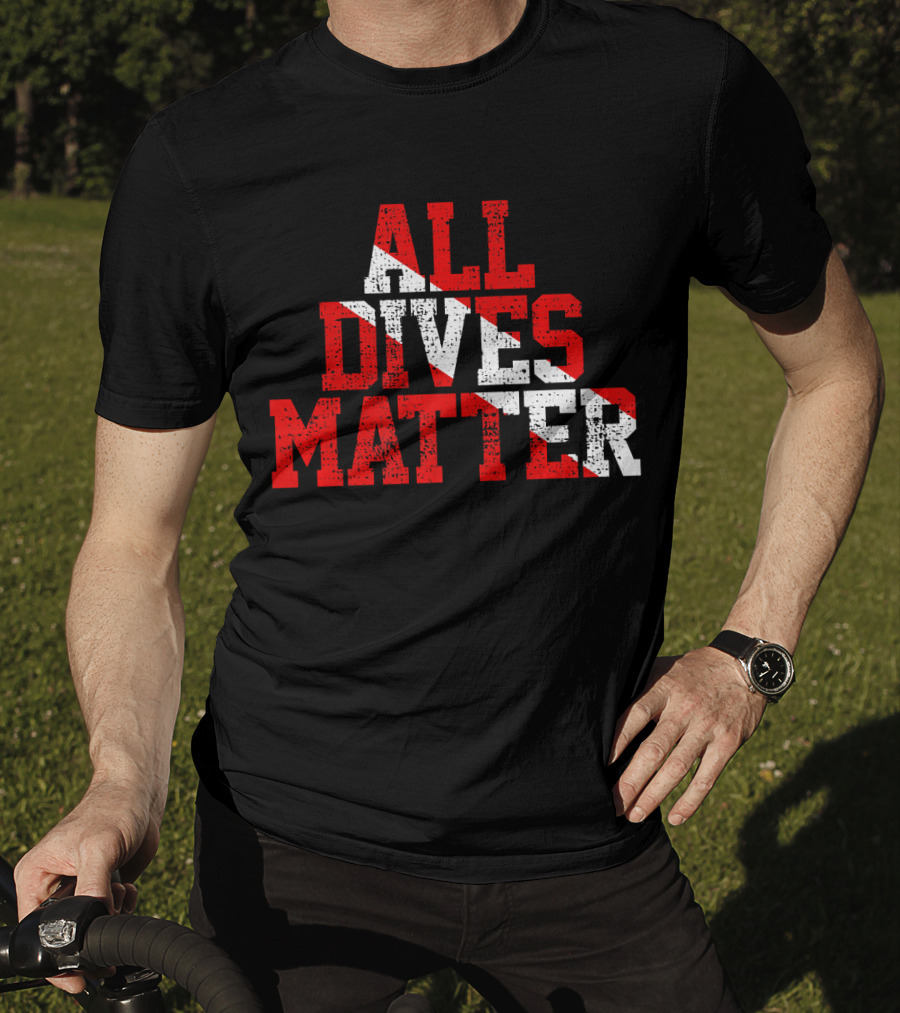 Vintage All Dives Matter Diving Diver Sta Red And White Dive Flag T-Shirt