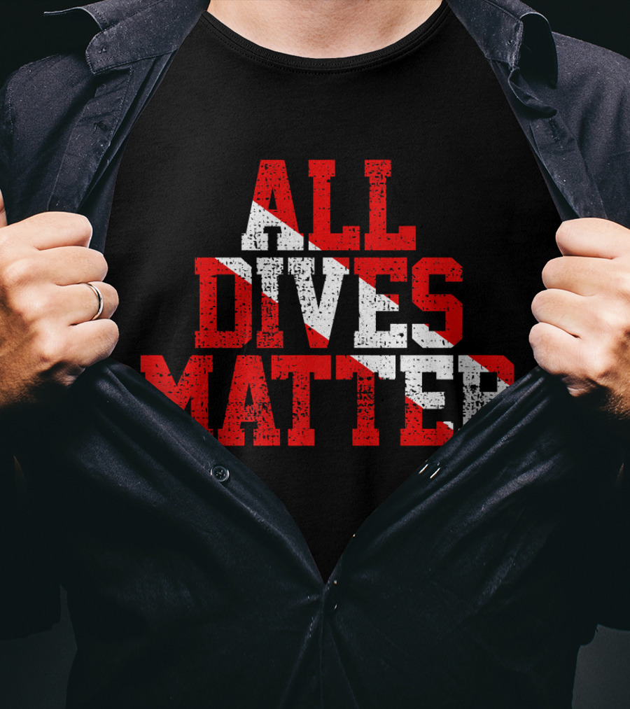 Vintage All Dives Matter Diving Diver Sta Red And White Dive Flag T-Shirt