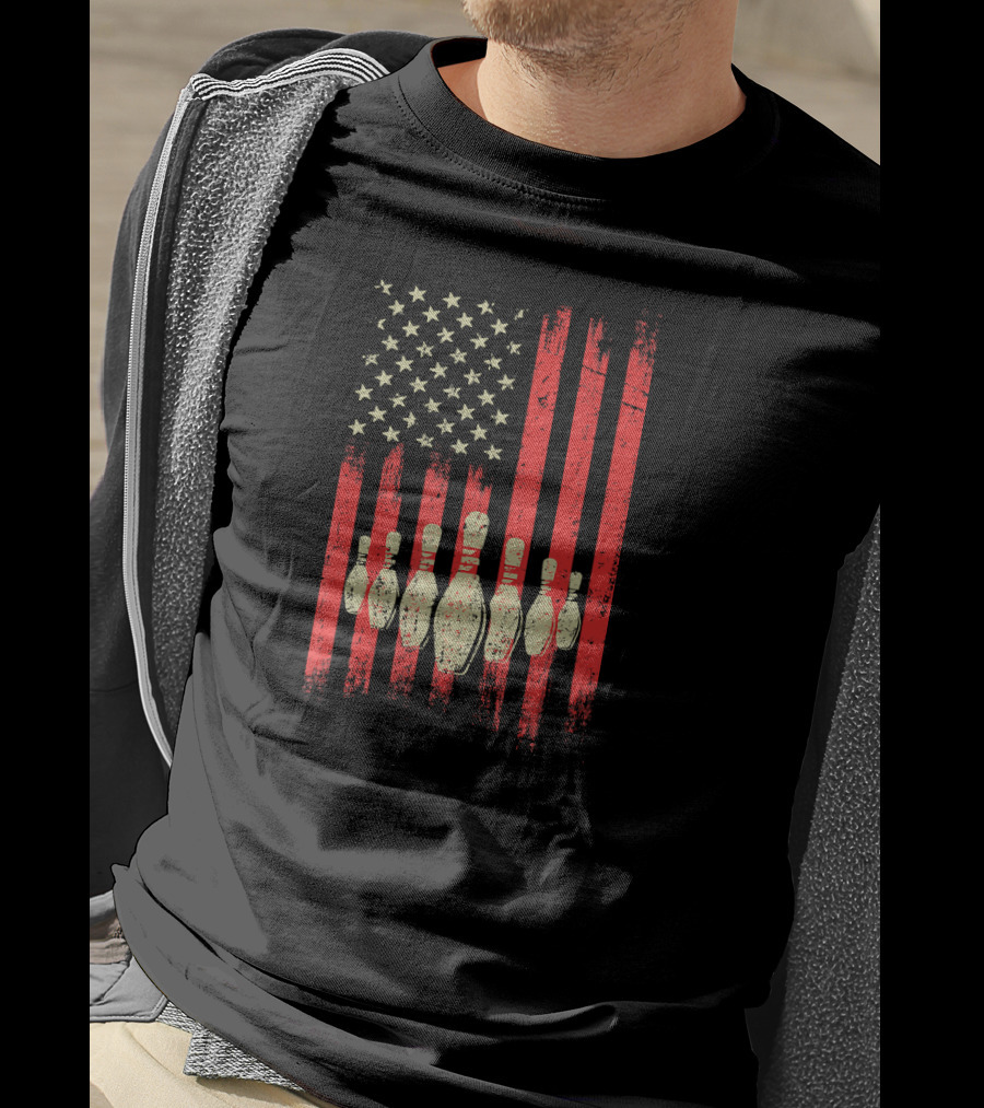 Vintage American Flag Bowling Pins Classic T-Shirt