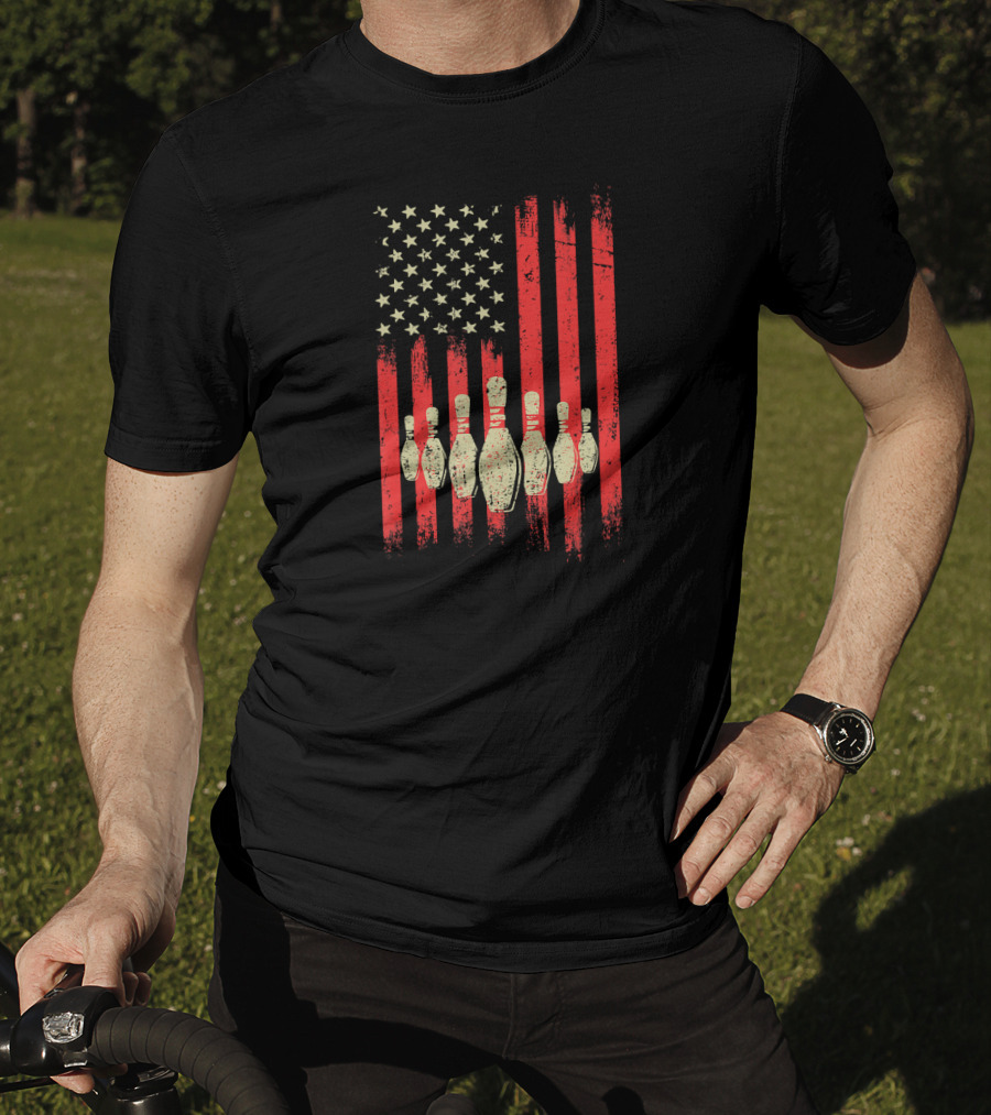 Vintage American Flag Bowling Pins Classic T-Shirt