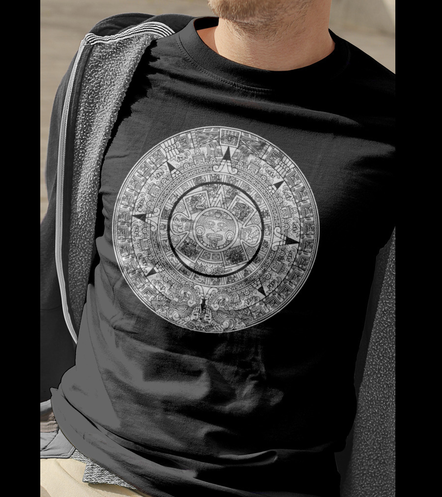 Aztec Calendar Vintage Archeology Stud T-Shirt
