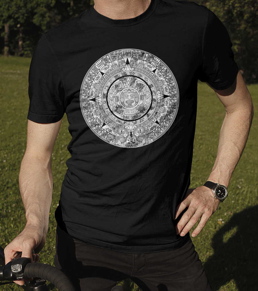 Aztec Calendar Vintage Archeology Stud T-Shirt