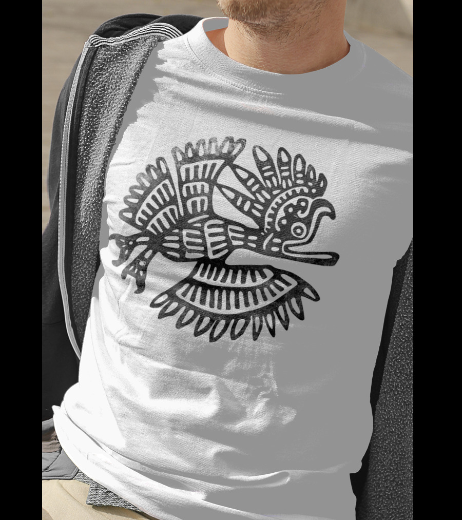 Vintage Aztec Drawing Bird Archeology T-Shirt