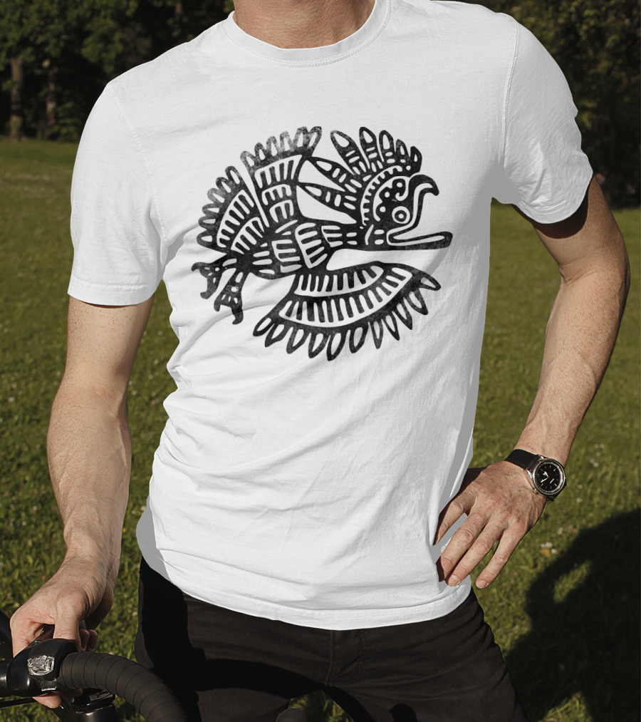 Vintage Aztec Drawing Bird Archeology T-Shirt