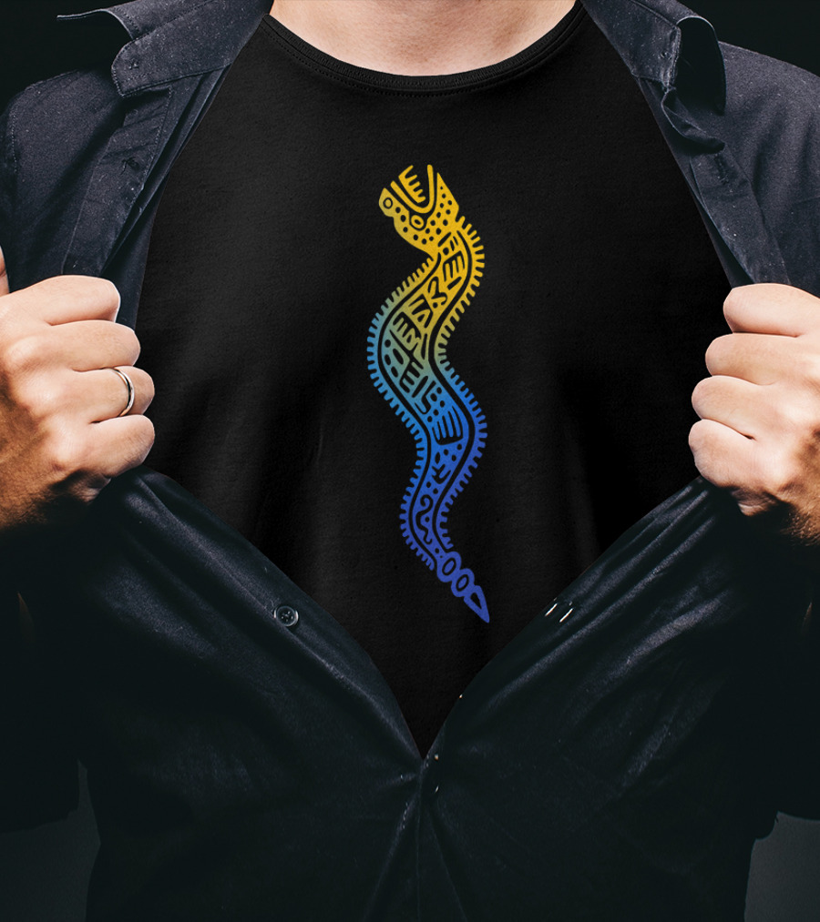 Vintage Aztec Snake God Spiral T-Shirt