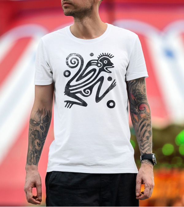 Premium T-Shirt: Ancient Aztec Style Monkey Archeology Vintage Drawing T-Shirt Ancient Aztec Style Monkey Archeology Vintage Drawing T-Shirt