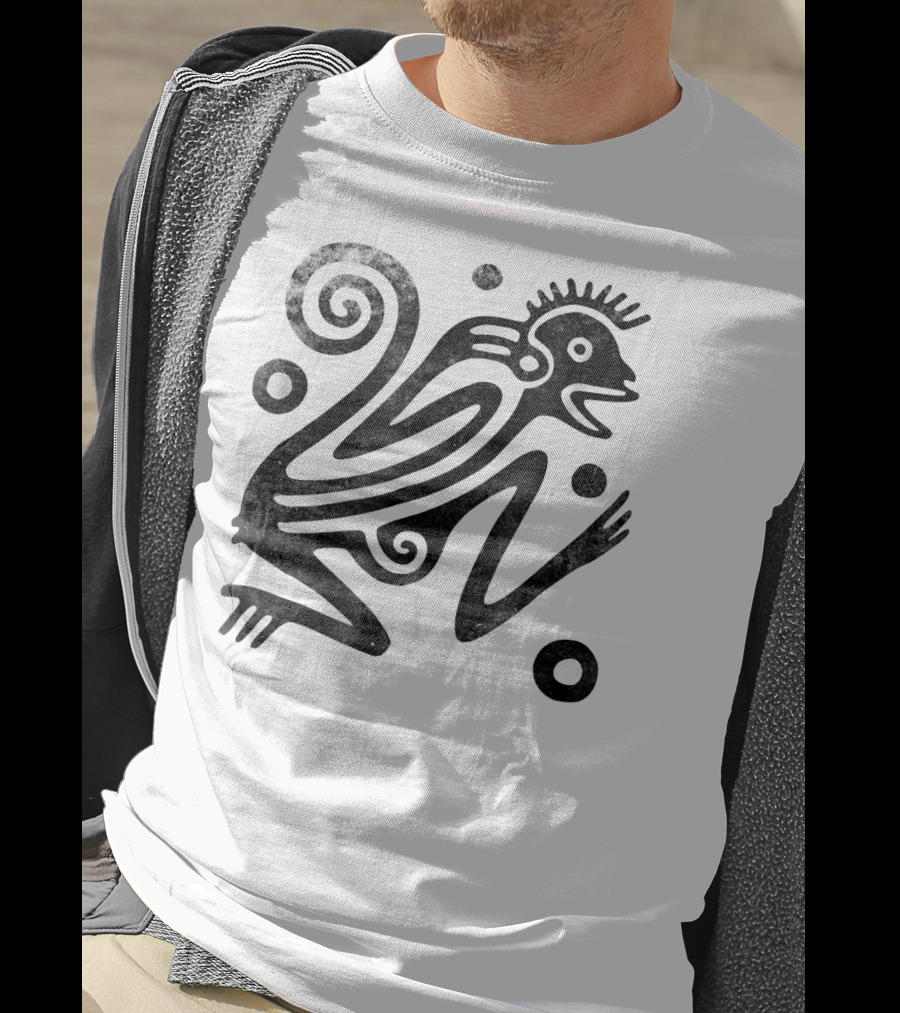 Ancient Aztec Style Monkey Archeology Vintage Drawing T-Shirt