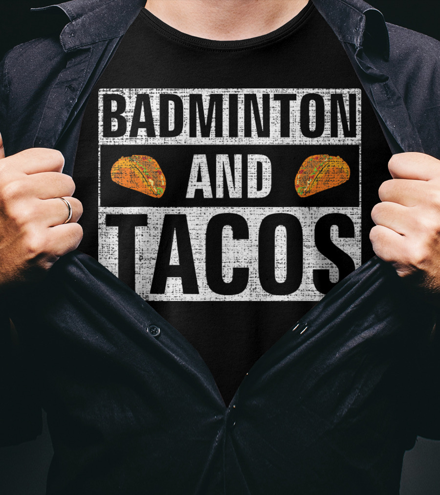 Badminton And Tacos Vintage Style Retro Vibes T-Shirt