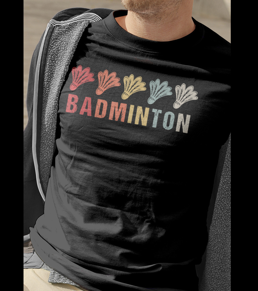 Vintage Badminton Sport Shuttlecock T-Shirt