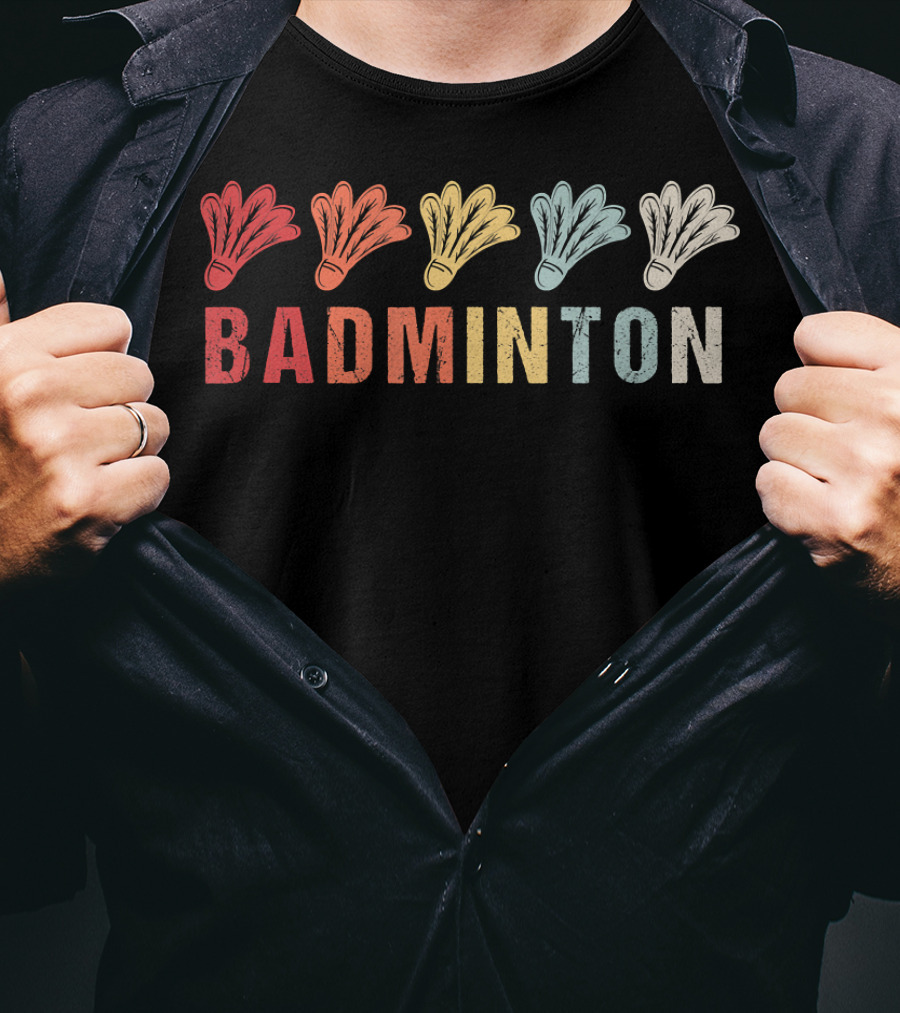 Vintage Badminton Sport Shuttlecock T-Shirt