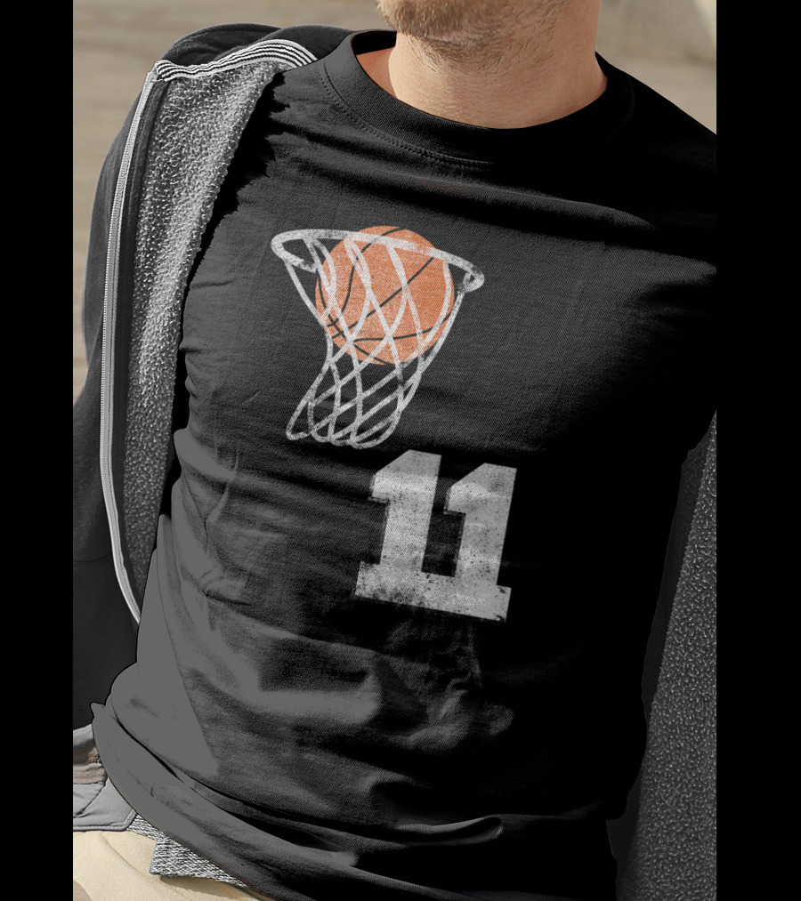 Basketball Hoop Swish Number 11 T-Shirt