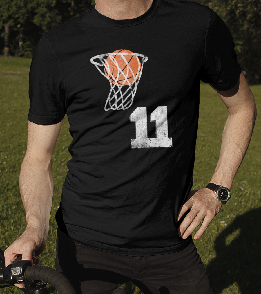 Basketball Hoop Swish Number 11 T-Shirt