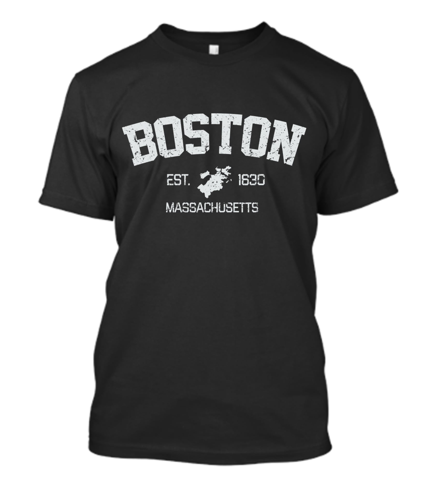 Boston Massachusetts Est. 1630 Vintage Map T-Shirt