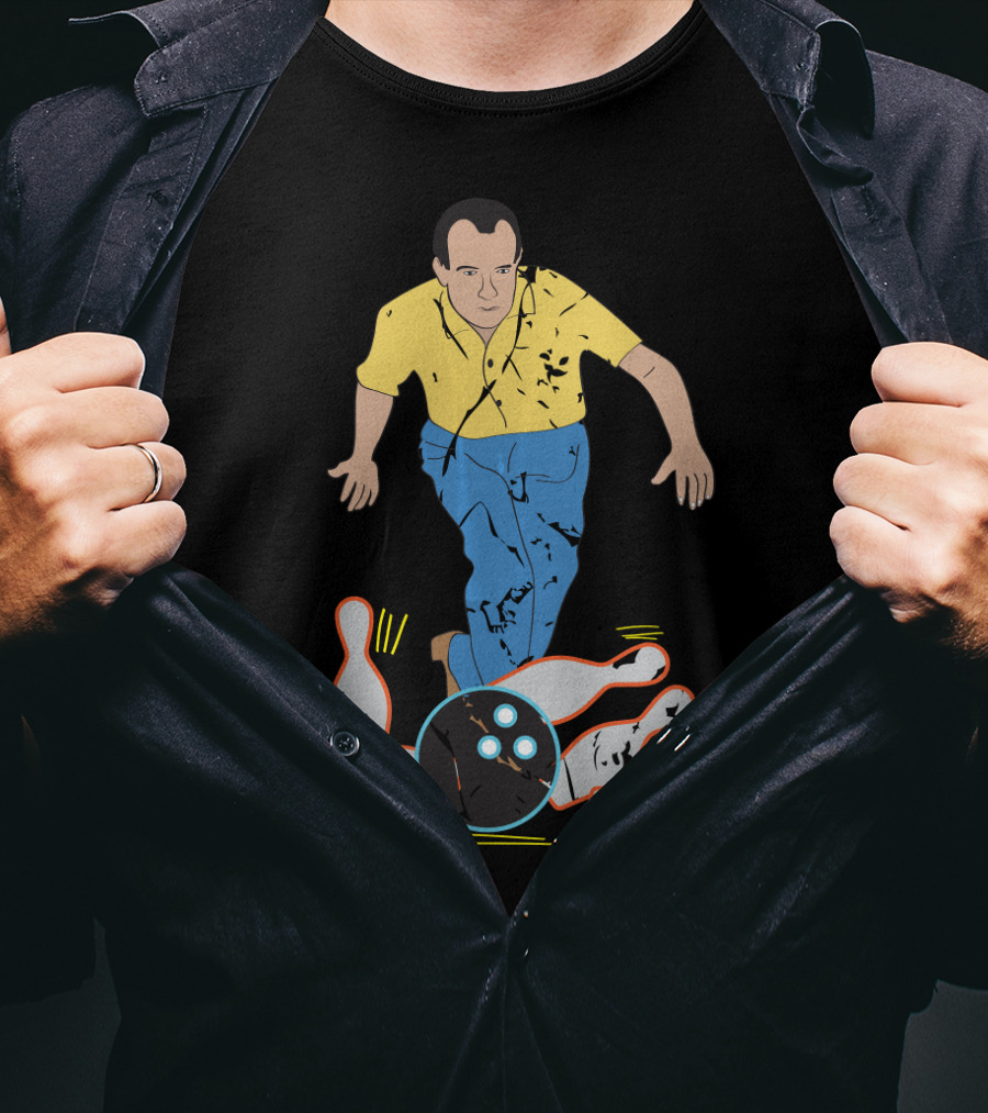 Vintage Bowling Strike Nixon Pin Action T-Shirt