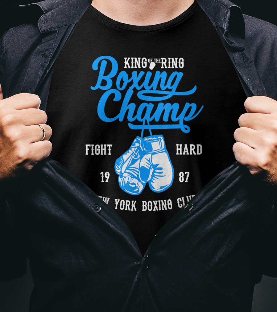 King Of The Ring Boxing Champ New York Boxing Club Fight Hard 1987 T-Shirt