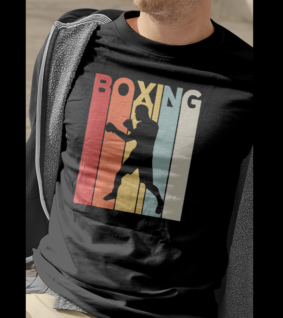 Vintage Boxing Boxer Silhouette Retro Sport Fight T-Shirt