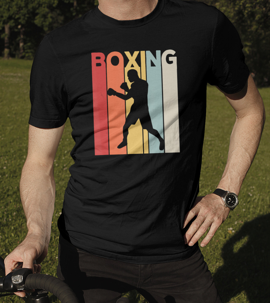 Vintage Boxing Boxer Silhouette Retro Sport Fight T-Shirt