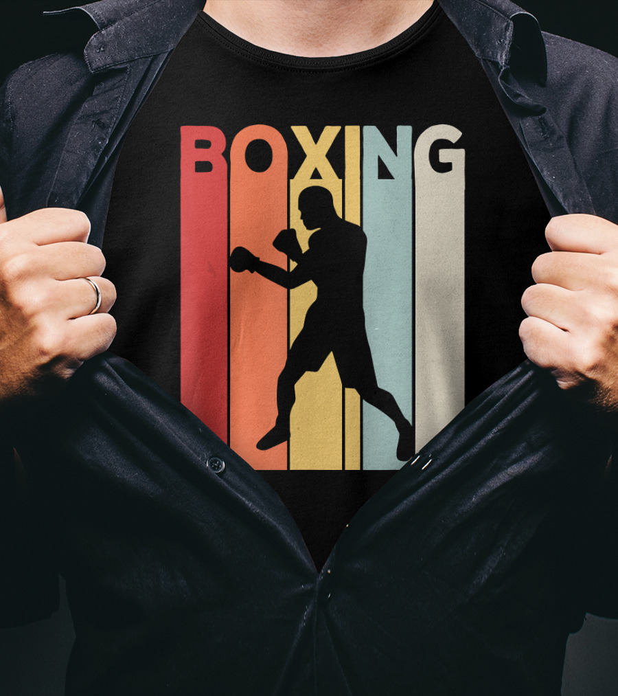 Vintage Boxing Boxer Silhouette Retro Sport Fight T-Shirt