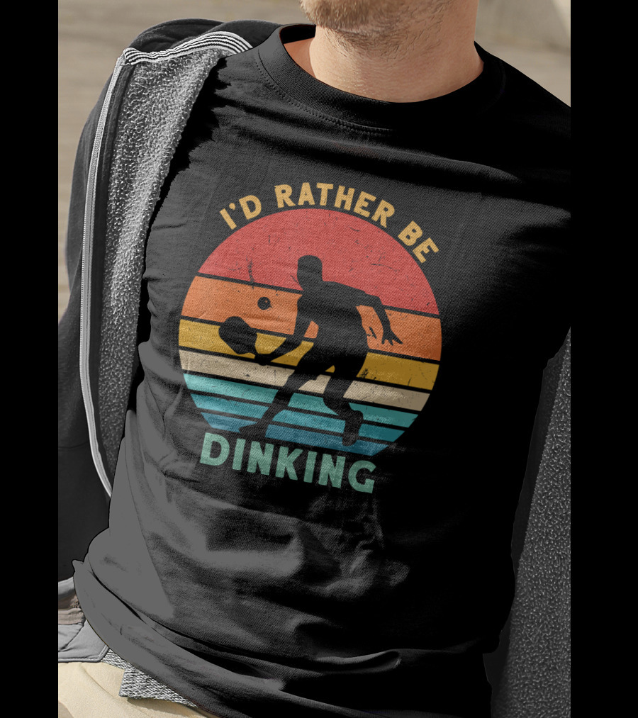 I'd Rather Be Dinking Vintage Pickleball Sunset T-Shirt