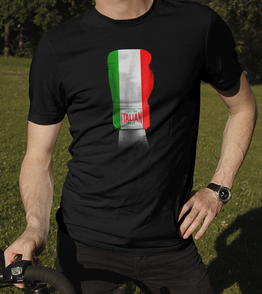 Vintage Italian Flag Boxing Gloves Fighting Italian Pride T-Shirt