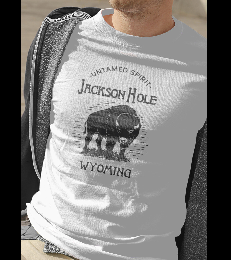 Untamed Spirit Jackson Hole Wyoming Bison T-Shirt