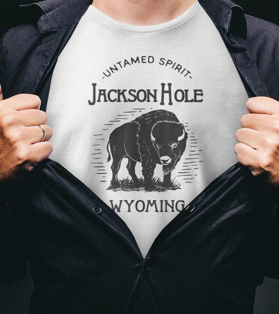 Untamed Spirit Jackson Hole Wyoming Bison T-Shirt