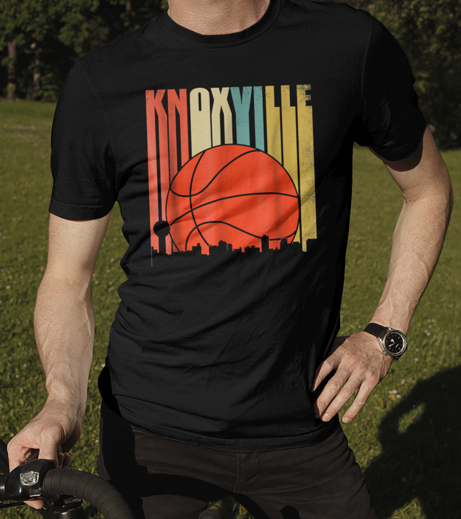 Knoxville Basketball Vintage Tennessee Skyline Sunset T-Shirt