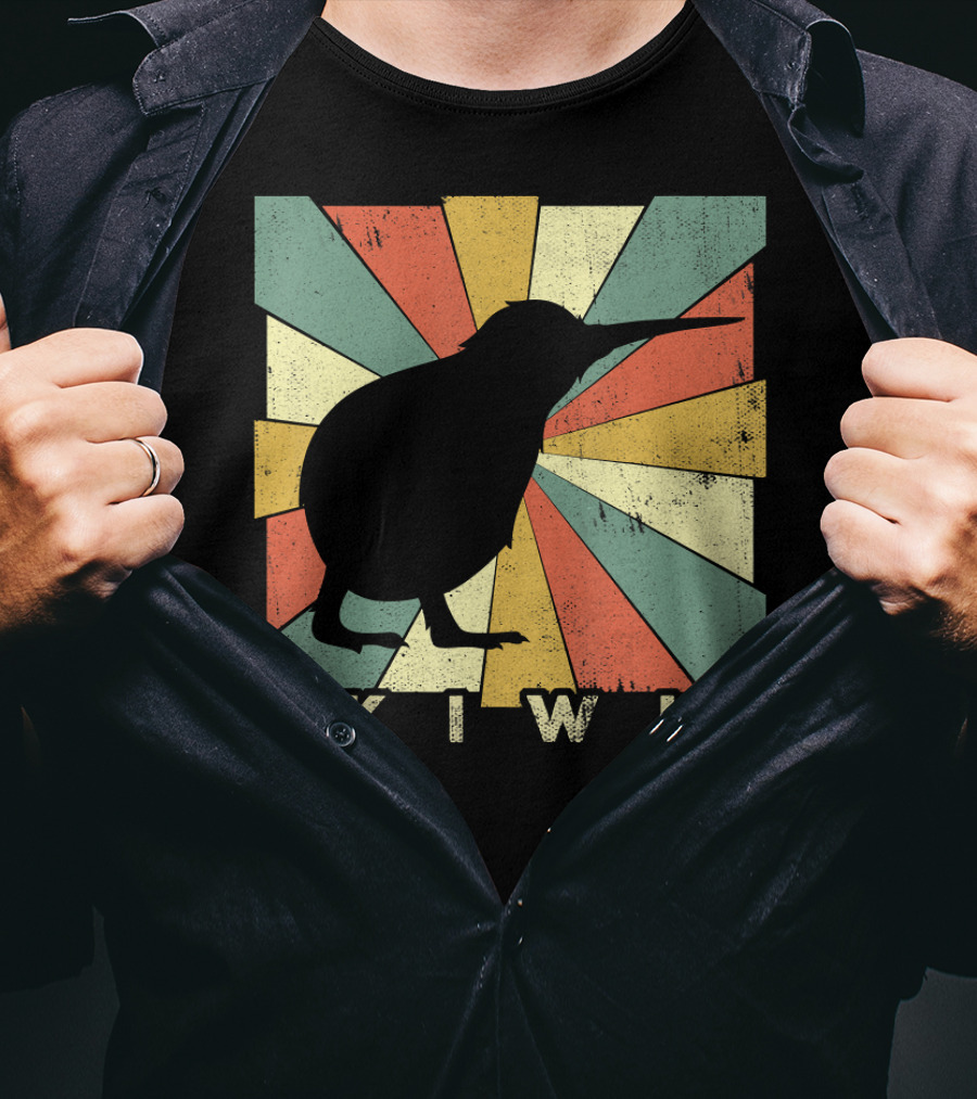 Vintage Kiwi Bird Retro Style Animal Lover T-Shirt