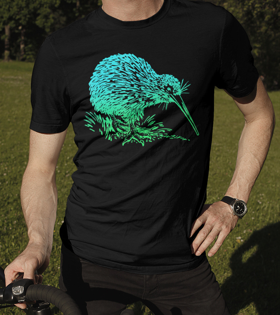 Vintage Neon Kiwi Bird Awesome Retro T-Shirt