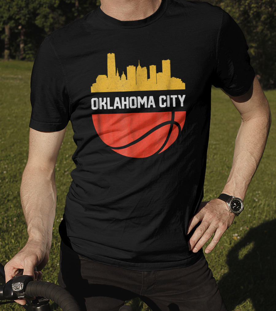 Oklahoma City Basketball Skyline Vintage T-Shirt