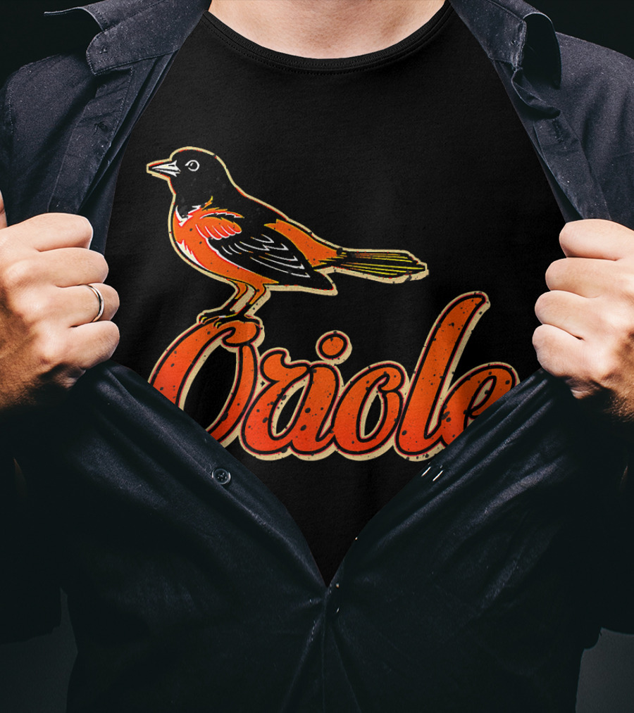Vintage Oriole Bird Script Text Amazing Bird T-Shirt
